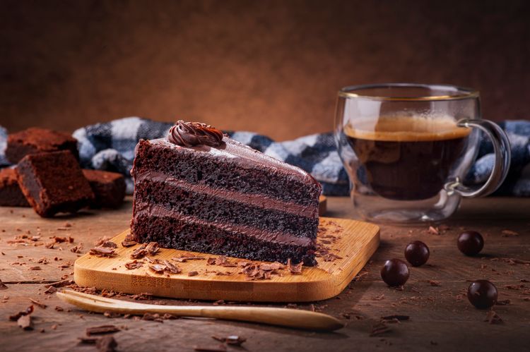 Postres de chocolate de la pastelería